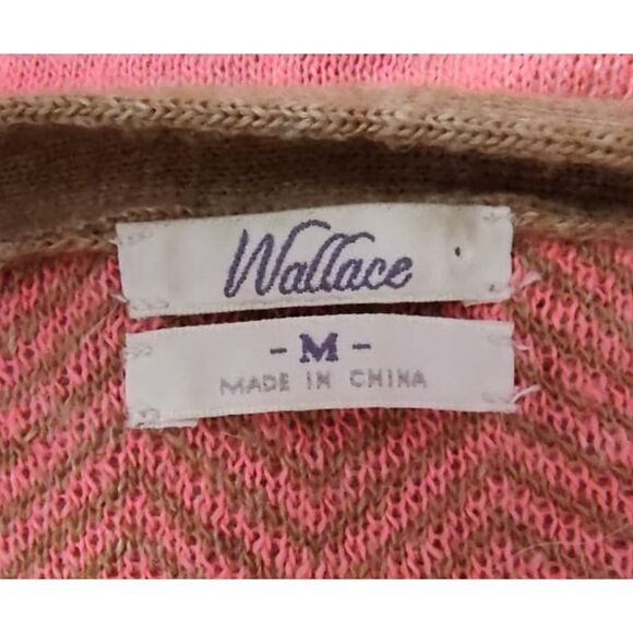 Wallace Coral Tan Chevron Cardigan Medium - Picture 4 of 5